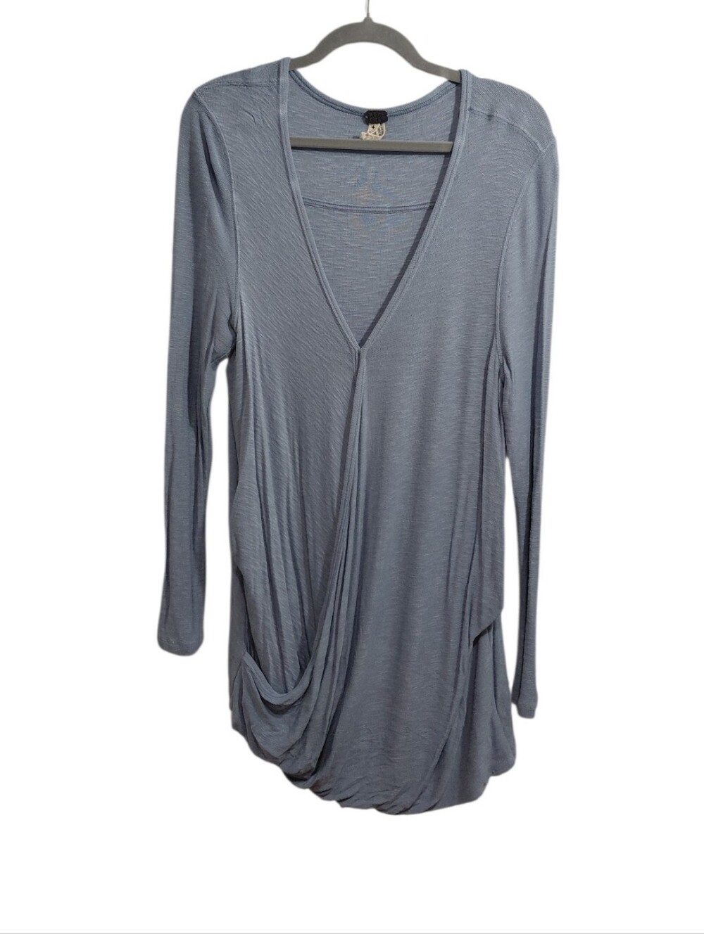 We The Free Heather Gray Draped V-Neck Tunic